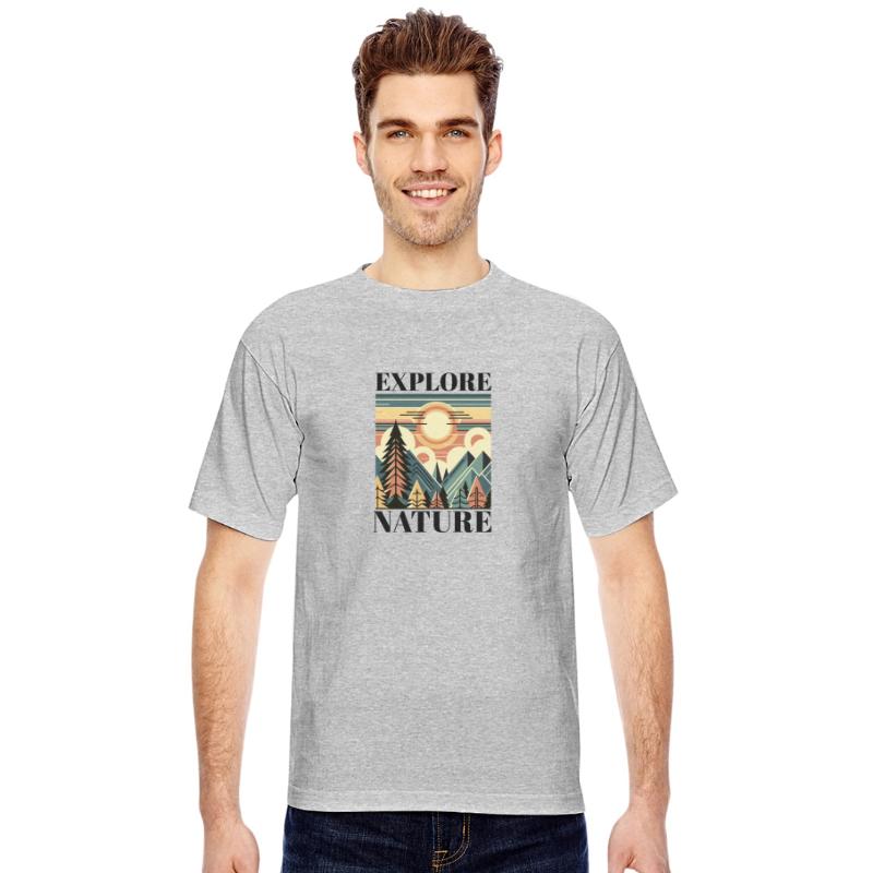 "EXPLORE NATURE" ART DECO MOUNTAIN SUNSET GIFT